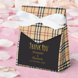 Custom Thank You Scottish tartan pattern Favor Box