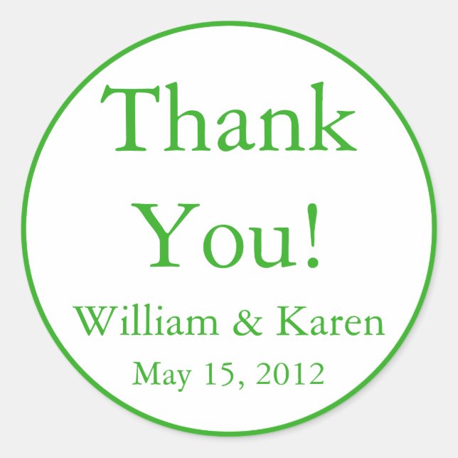 Custom Thank You Stickers and Favour Labels (Front)