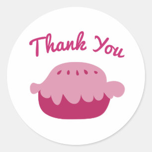 Custom thank you stickers with apple pie design