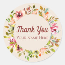 Custom Thank You Typography With Watercolor Flower