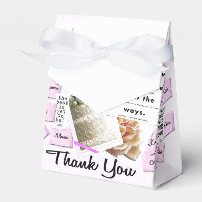 Custom Thank You Wedding & Anniversary Favour Boxe Favor Box (Front Side)