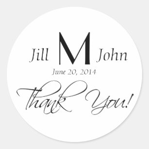 Custom Thank You Wedding Favour Stickers