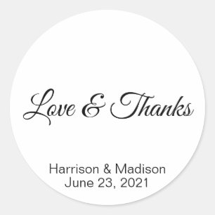 Custom Thank You Wedding gift favour tag stickers