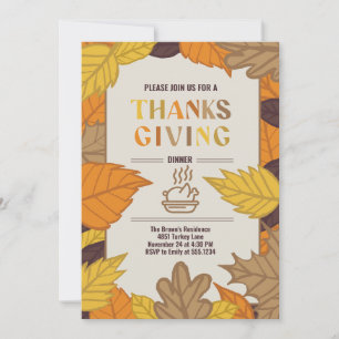 Custom Thanksgiving Dinner Personalized Fall Invitation