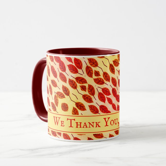 Custom THANKSGIVING Fall Autumn Leaves Mug (Front Left)