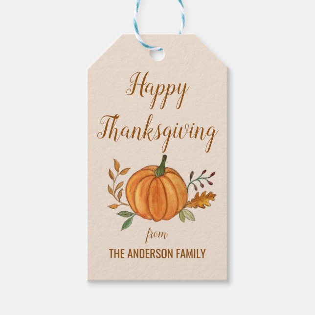 Custom Thanksgiving Gift Tags (Front)