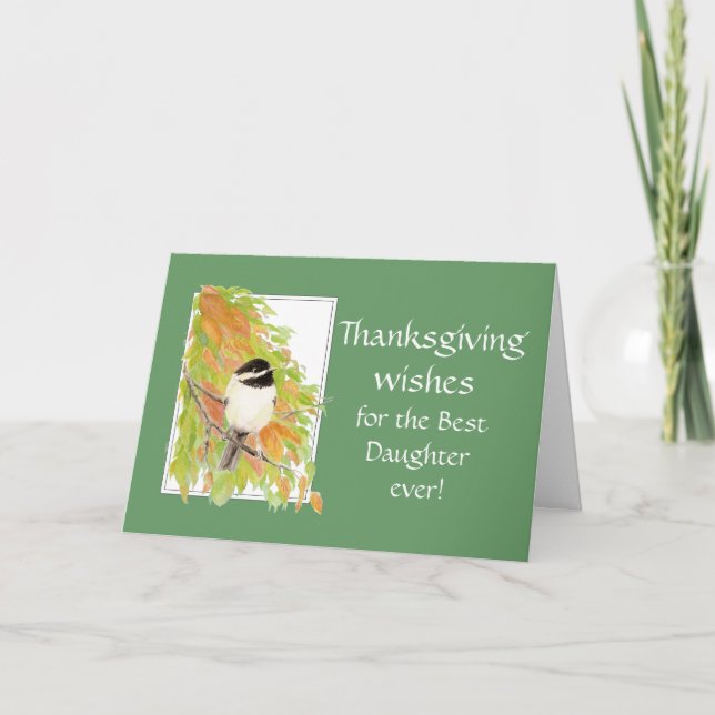Custom Thanksgiving Humor Bird Autumn Daughter Holiday Card (Front)