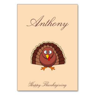 Custom Thanksgiving Place Cards With Turkey