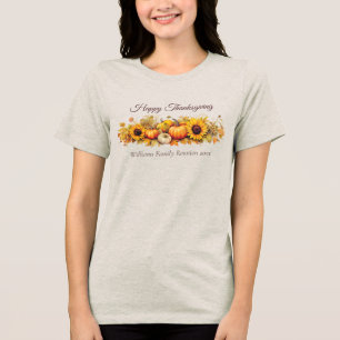 Custom Thanksgiving Pumpkin Fall Women's Tri-Blend Shirt