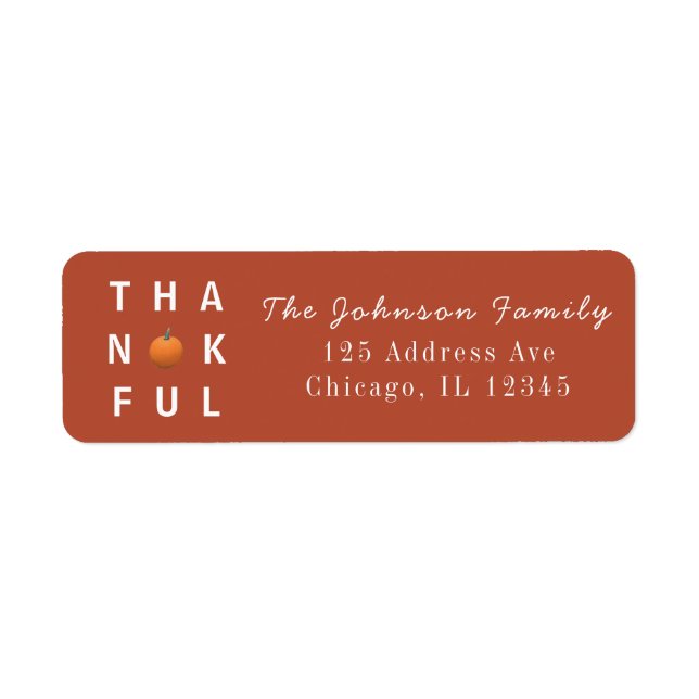 Custom Thanksgiving Terracotta Address Label (Front)