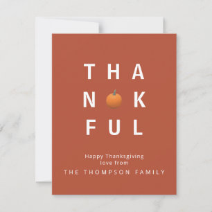 Custom Thanksgiving Terracotta Thankful Card