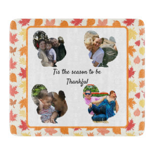 Custom thanksgiving turkey photo collage cutting board