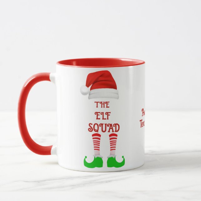 Custom The Elf Squad Family Matching Group Xmas Mug (Left)