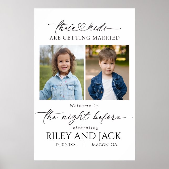Custom The Night Before Wedding Photo Sign (Front)