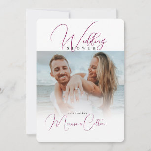 Custom theme dreamy photo script wedding shower invitation