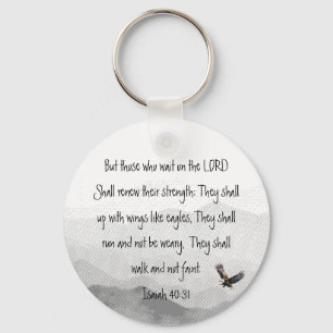 Custom They Who Wait Upon the Lord Eagle Isaiah Keychain