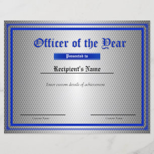 Custom Thin Blue Line Flag Certificate