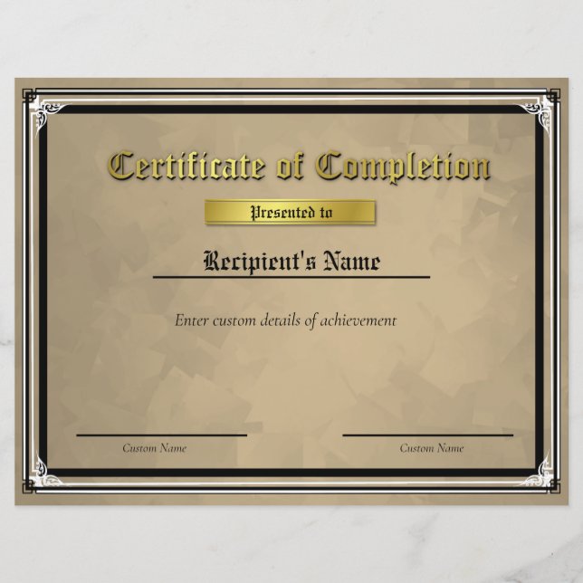 Custom Thin Blue Line Flag Certificate (Front)