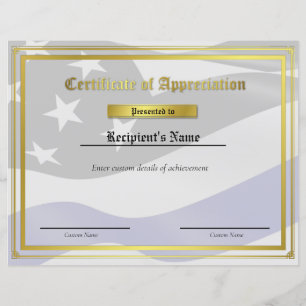 Custom Thin Blue Line Flag Certificate