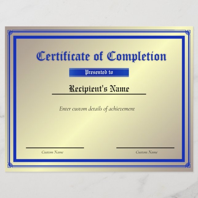 Custom Thin Blue Line Flag Certificate (Front)