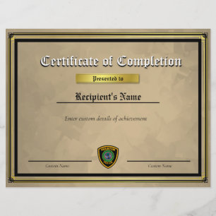 Custom Thin Blue Line Flag Certificate