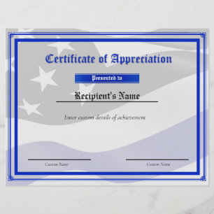 Custom Thin Blue Line Flag Certificate