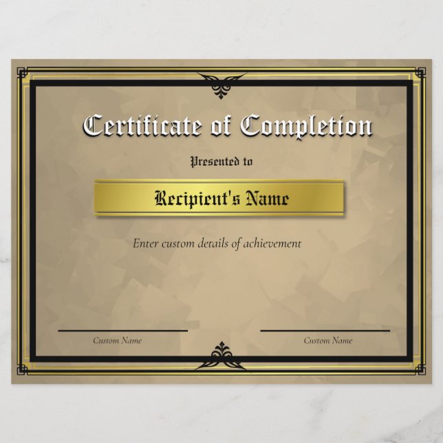 Custom Thin Blue Line Flag Certificate (Front)