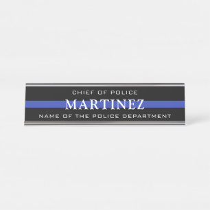 Custom Thin Blue Line Police Officer Police Dept Desk Name Plate