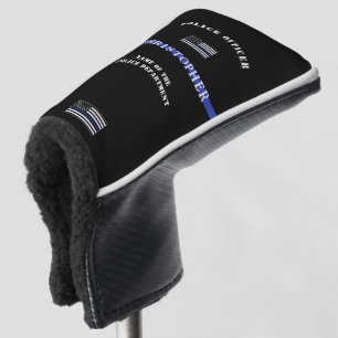 Custom Thin Blue Line Police Officer US Flag Golf Head Cover