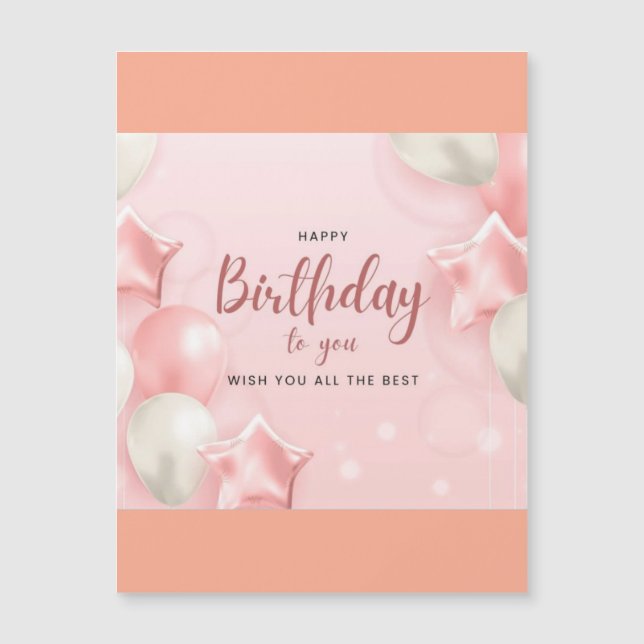 Custom Thin Magnetic Cards for Birthdays (Front)