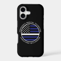 Custom Thin White Line USA Flag EMS EMT