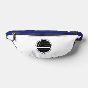 Custom Thin White Line USA Flag EMS EMT  Fanny Pack