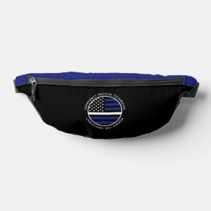 Custom Thin White Line USA Flag EMS EMT  Fanny Pack