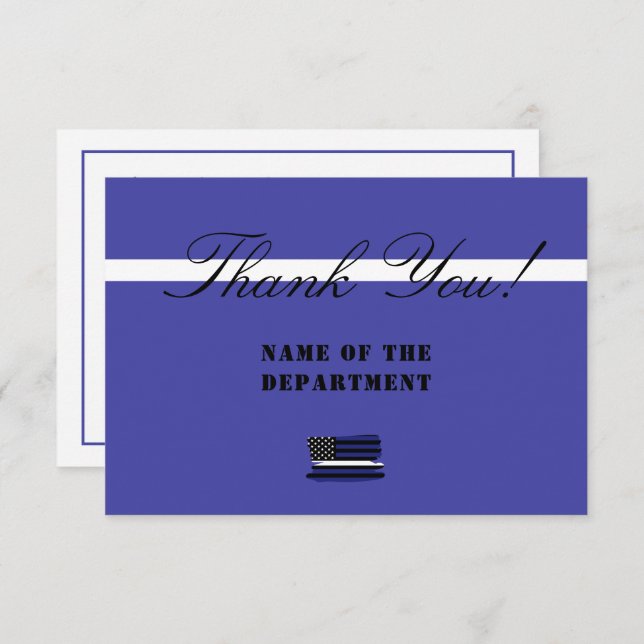 Custom Thin White Line USA Flag EMS EMT Thank You Card (Front/Back)