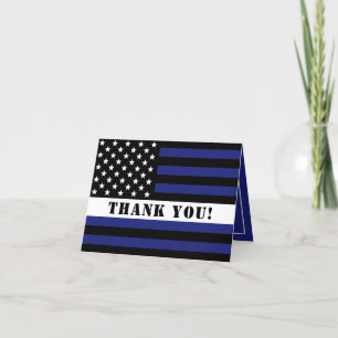 Custom Thin White Line USA Flag EMS EMT Thank You Card