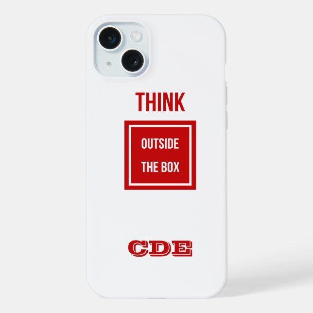 Custom Think outside box monogram iPhone Case (Back)