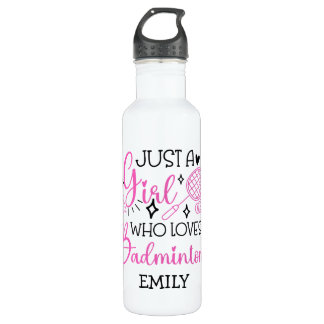 Custom This Girl Loves Badminton Girly Pink 710 Ml Water Bottle