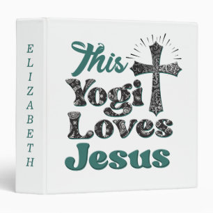 Custom This Yogi Loves Jesus Fitness Yoga  Binder