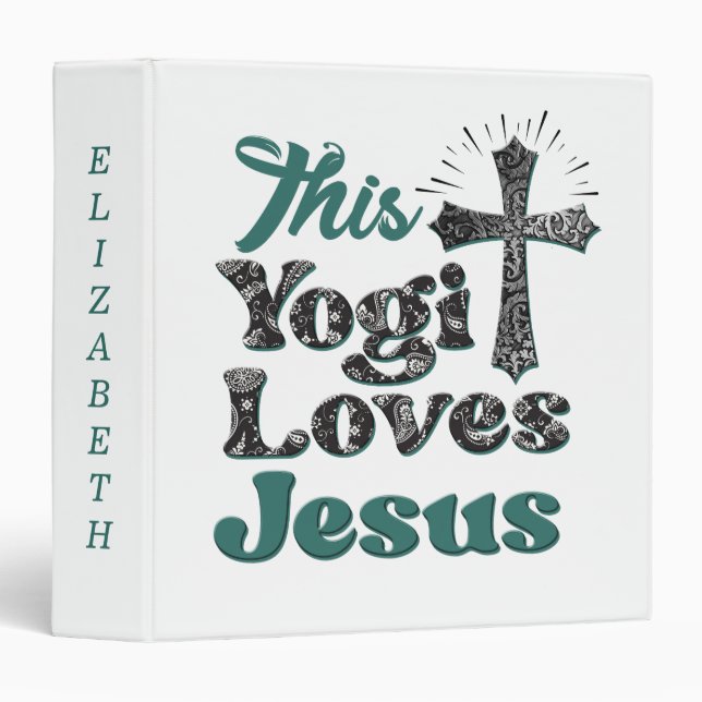Custom This Yogi Loves Jesus Fitness Yoga  Binder (Front/Spine)