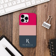Custom Three Colour Block Blush Pink Raspberry Gre