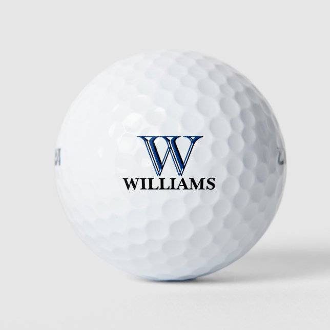 Custom Three Layered Monogram with First Name Golf Golf Balls (Front)