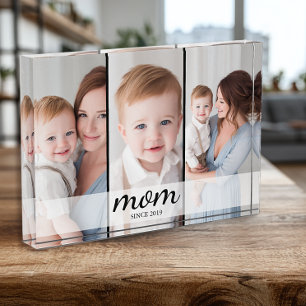 Custom Three Photo Mom Block
