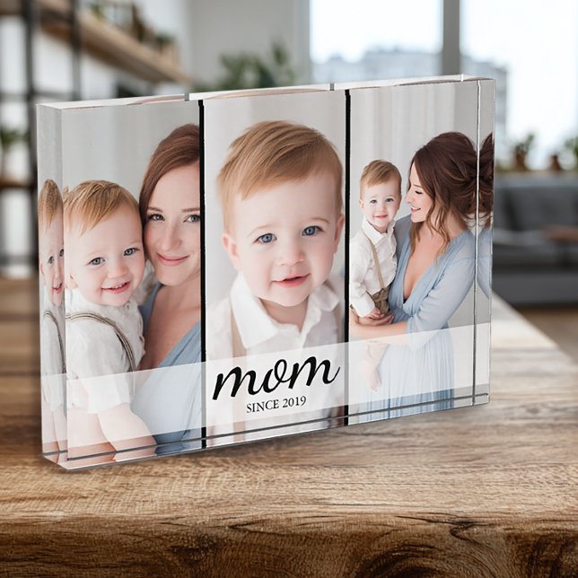 Custom Three Photo Mom Block (Photo Keepsake for Mom)