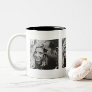 Custom Three Photos Personalized Two-Tone Coffee Mug