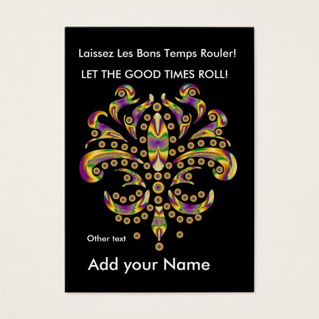 Custom Throw Card fleur de lis (Front)