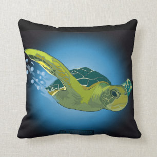 CUSTOM THROW PILLOW- SEA TURTLE PILLOW