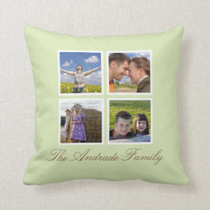 Custom Throw Pillows Photo Collage with Name