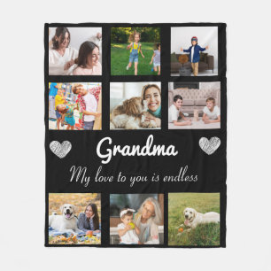 Custom Throw with Grandkids’ Pictures Fleece Blanket