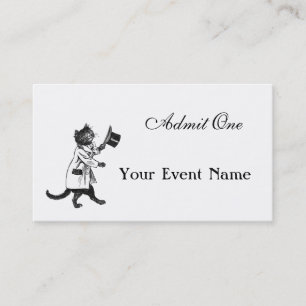 Custom Ticket Top Hat Cat Business Card