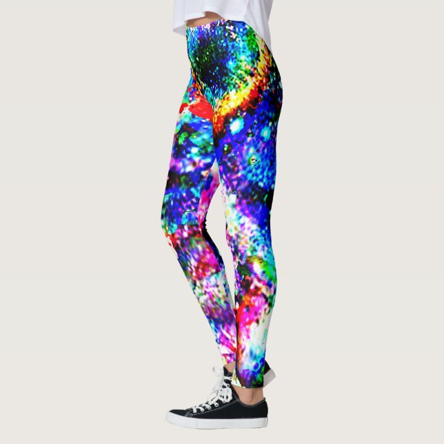Custom Tie-Dye Leggings - Fire & Ice Bright Bold  (Left)